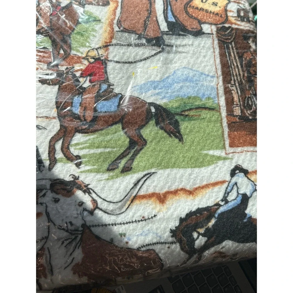 Mainstays Home Twin‎ Full Cowboy Western Sheriff Marshal Blanket